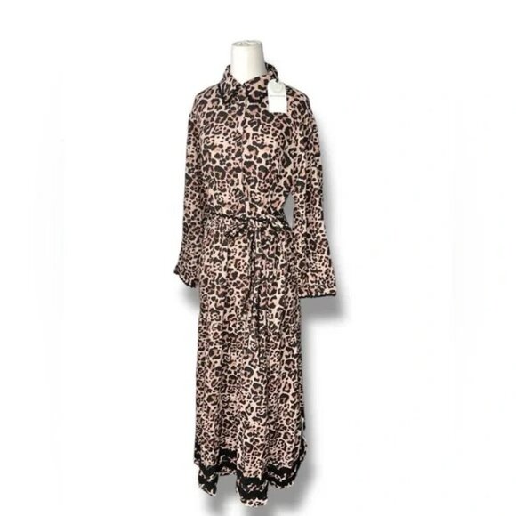Monsoon Lola leopard print maxi dress brown - Picture 3 of 9
